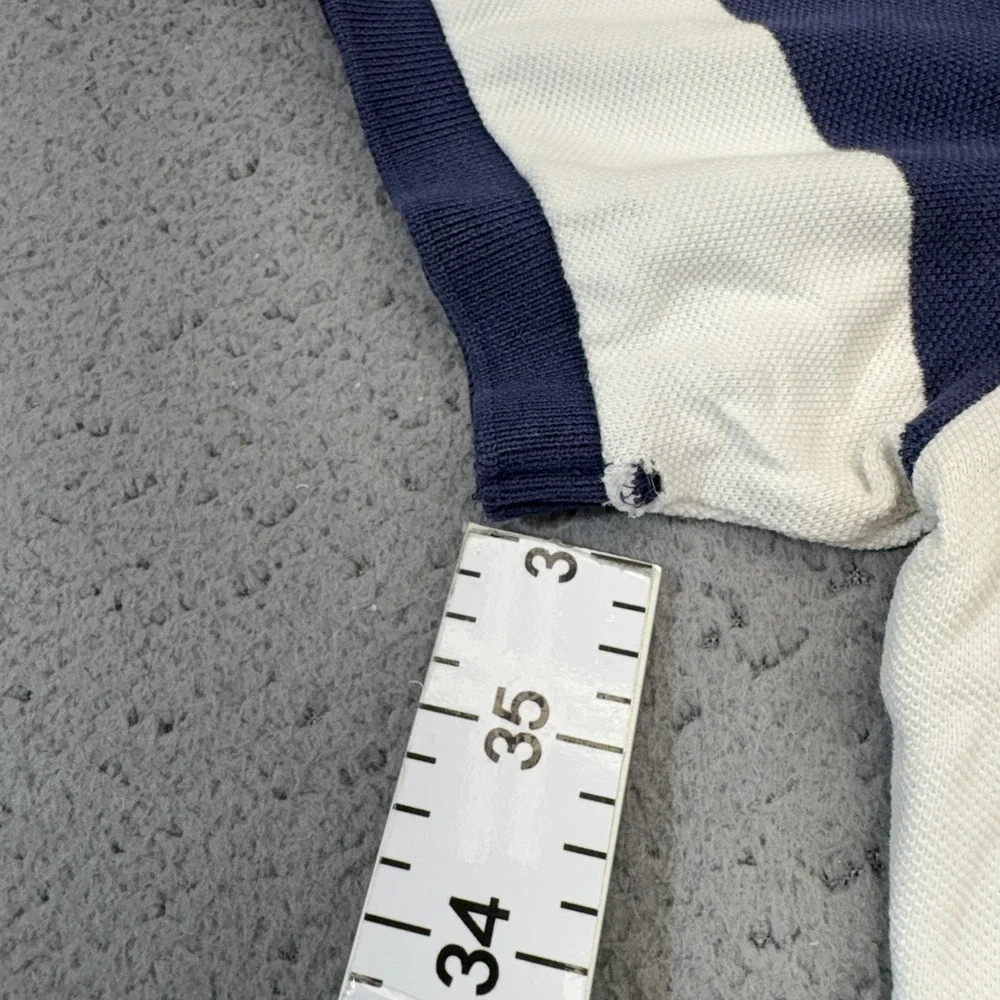 Vintage Polo Ralph Lauren Polo Mens Medium Blue White Striped Rugby Tour Skull